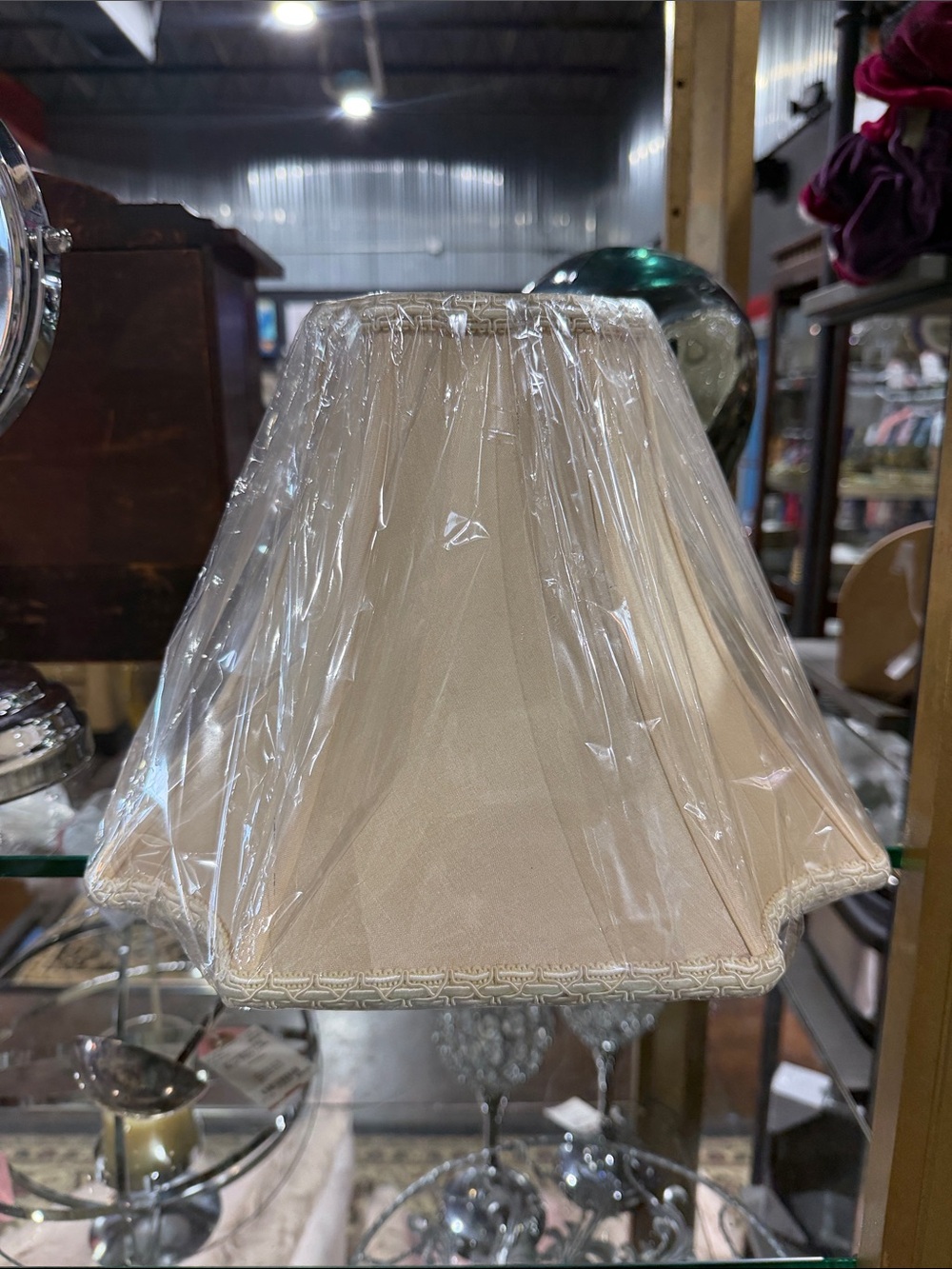 Unbranded Cream Fabric Lamp Shade - Elegant Hexagon Design